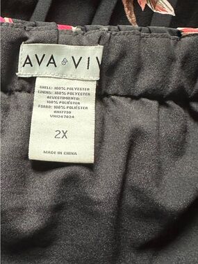 AVA & VIV pleated floral knee length skirt